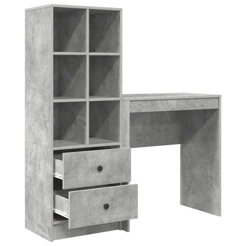 Schreibtisch mit Stauraum 2 pcs Beton Grau 70 x 40 x 76 cm