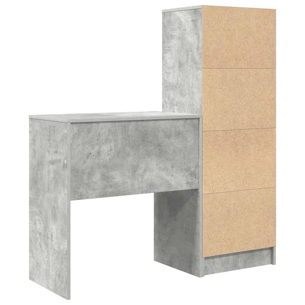 Schreibtisch mit Stauraum 2 pcs Beton Grau 70 x 40 x 76 cm