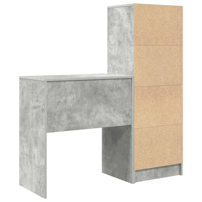 Schreibtisch mit Stauraum 2 pcs Beton Grau 70 x 40 x 76 cm