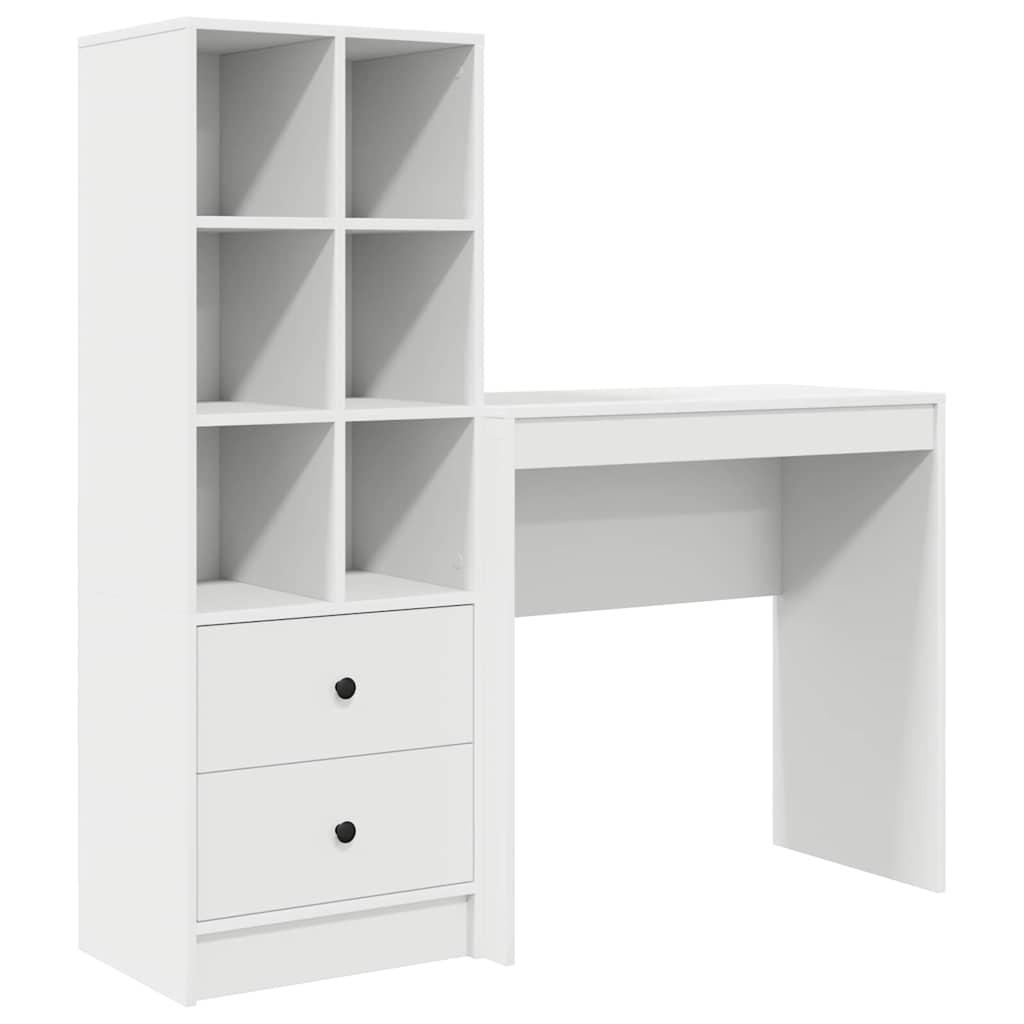 Schreibtisch mit Stauraum mit Regal 2 pcs Weiß 80 x 40 x 76 cm