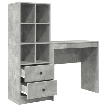 Schreibtisch mit Stauraum 2 pcs Beton Grau 80 x 40 x 76 cm