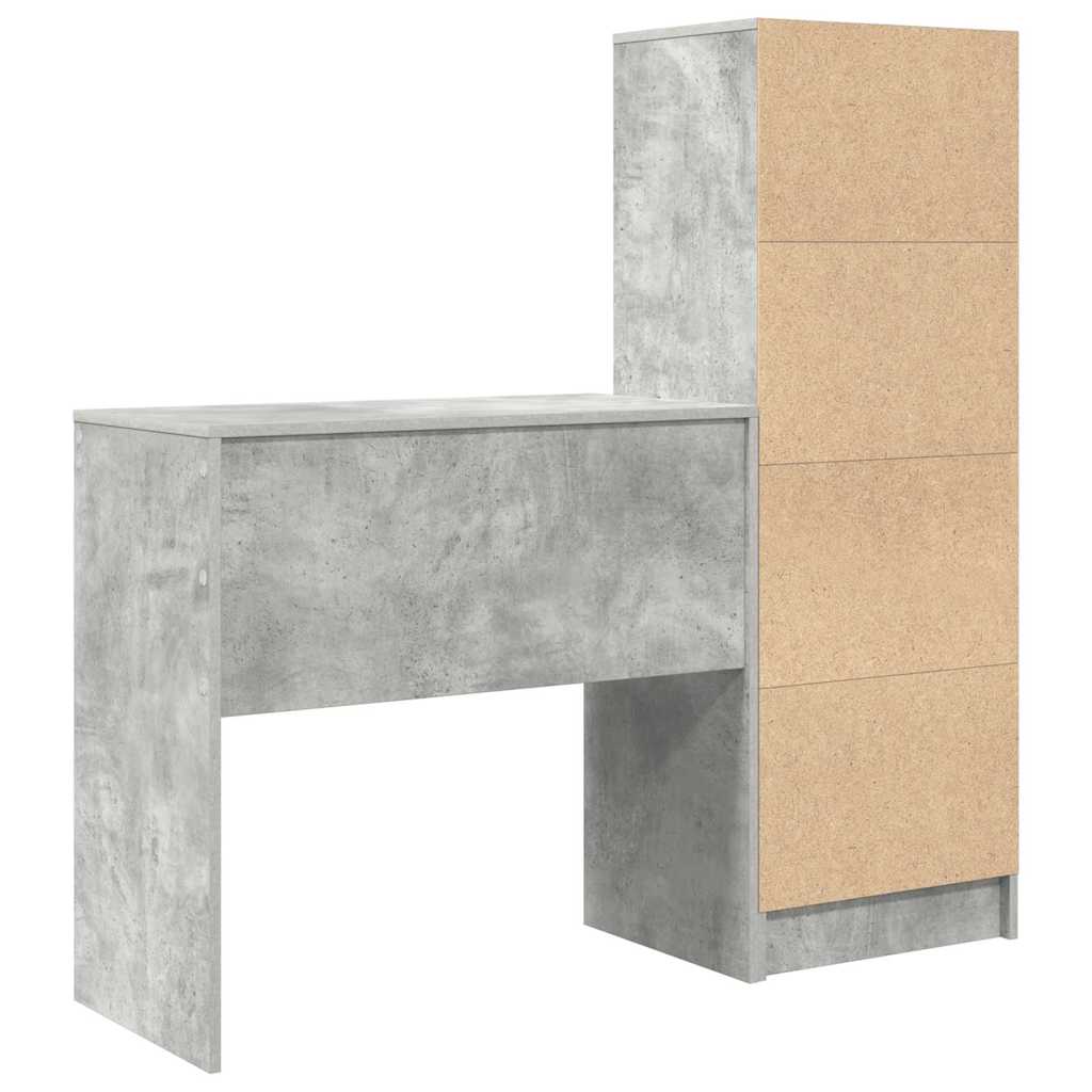 Schreibtisch mit Stauraum 2 pcs Beton Grau 80 x 40 x 76 cm