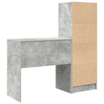 Schreibtisch mit Stauraum 2 pcs Beton Grau 80 x 40 x 76 cm