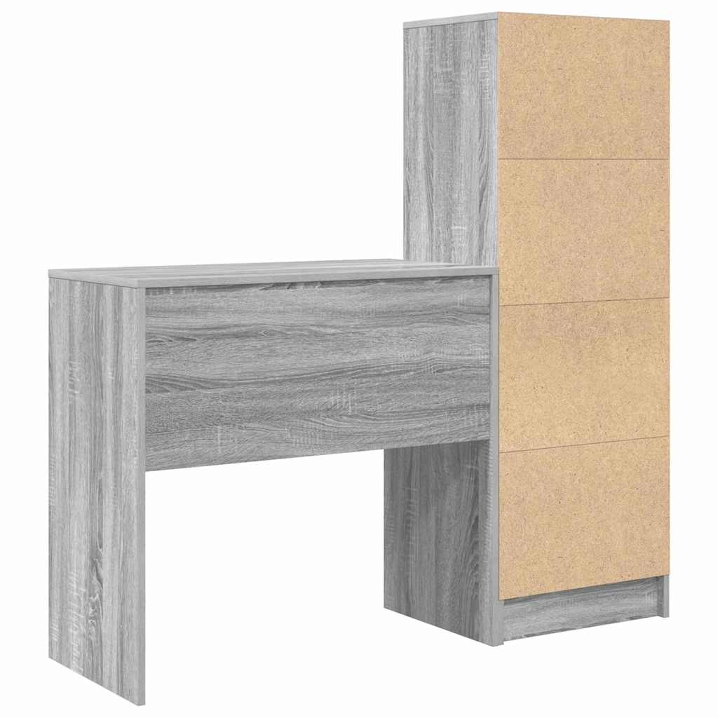 Schreibtisch mit Stauraum 2 pcs Grau Sonoma 80 x 40 x 76 cm