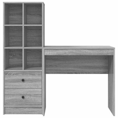 Schreibtisch mit Stauraum 2 pcs Grau Sonoma 80 x 40 x 76 cm