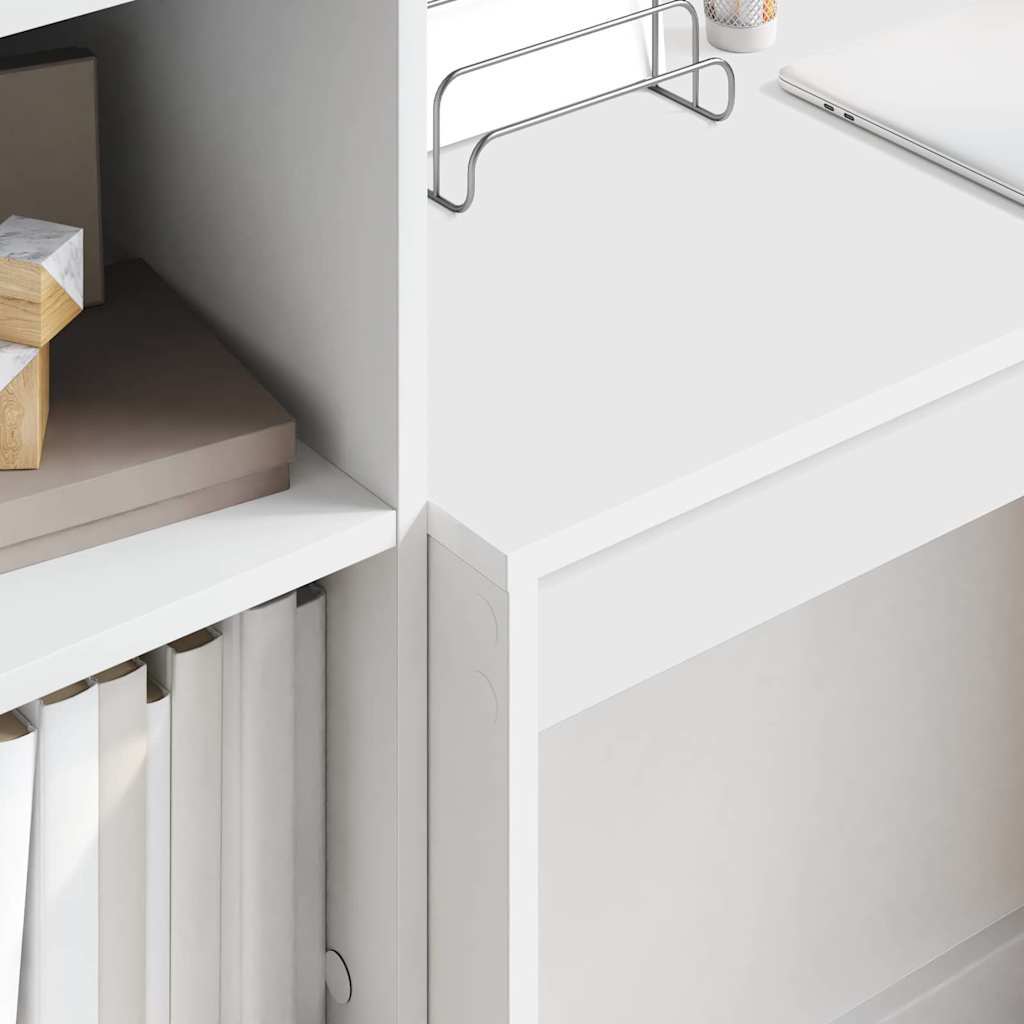 Schreibtisch mit Stauraum mit Regal 2 pcs Weiß 90 x 40 x 76 cm