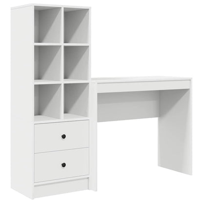 Schreibtisch mit Stauraum mit Regal 2 pcs Weiß 90 x 40 x 76 cm