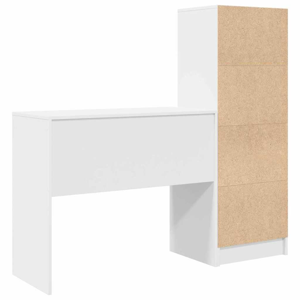 Schreibtisch mit Stauraum mit Regal 2 pcs Weiß 90 x 40 x 76 cm