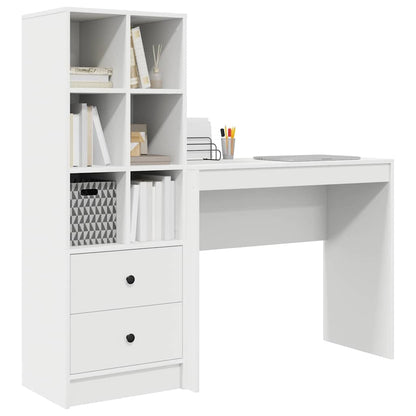 Schreibtisch mit Stauraum mit Regal 2 pcs Weiß 90 x 40 x 76 cm