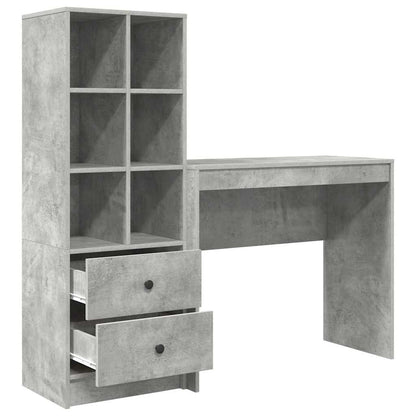 Schreibtisch mit Stauraum 2 pcs Beton Grau 90 x 40 x 76 cm