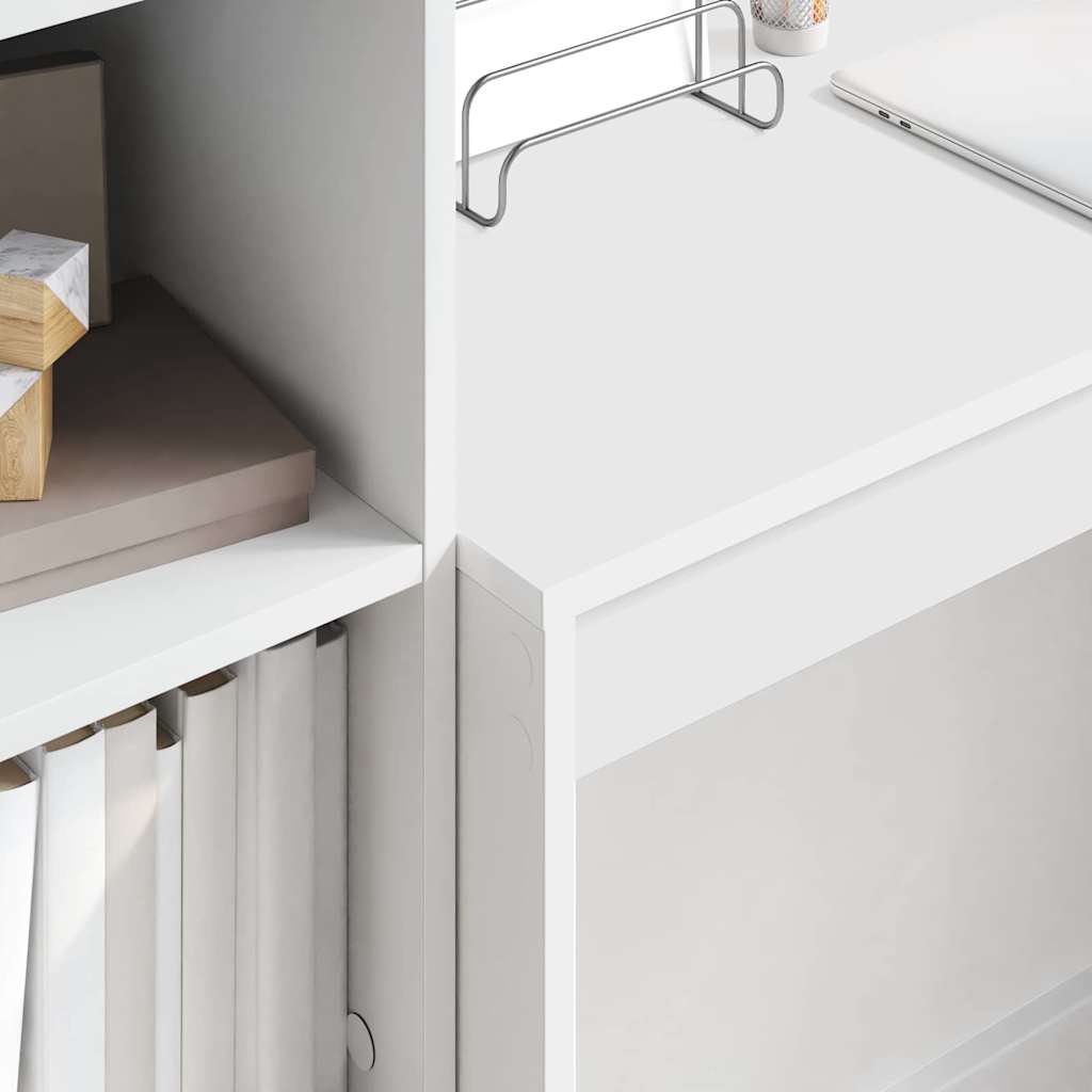 Schreibtisch mit Stauraum mit Regal 2 pcs Weiß 100 x 40 x 76 cm