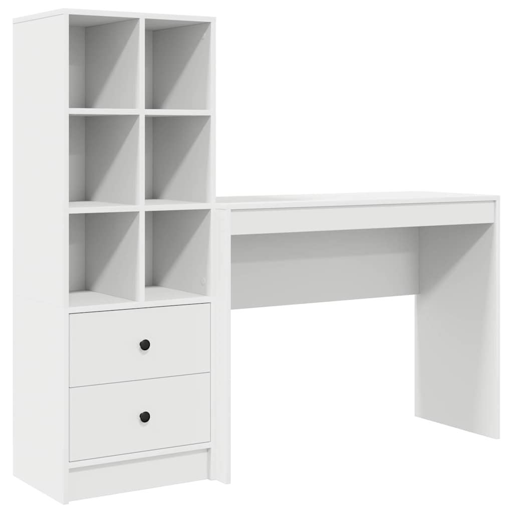Schreibtisch mit Stauraum mit Regal 2 pcs Weiß 100 x 40 x 76 cm