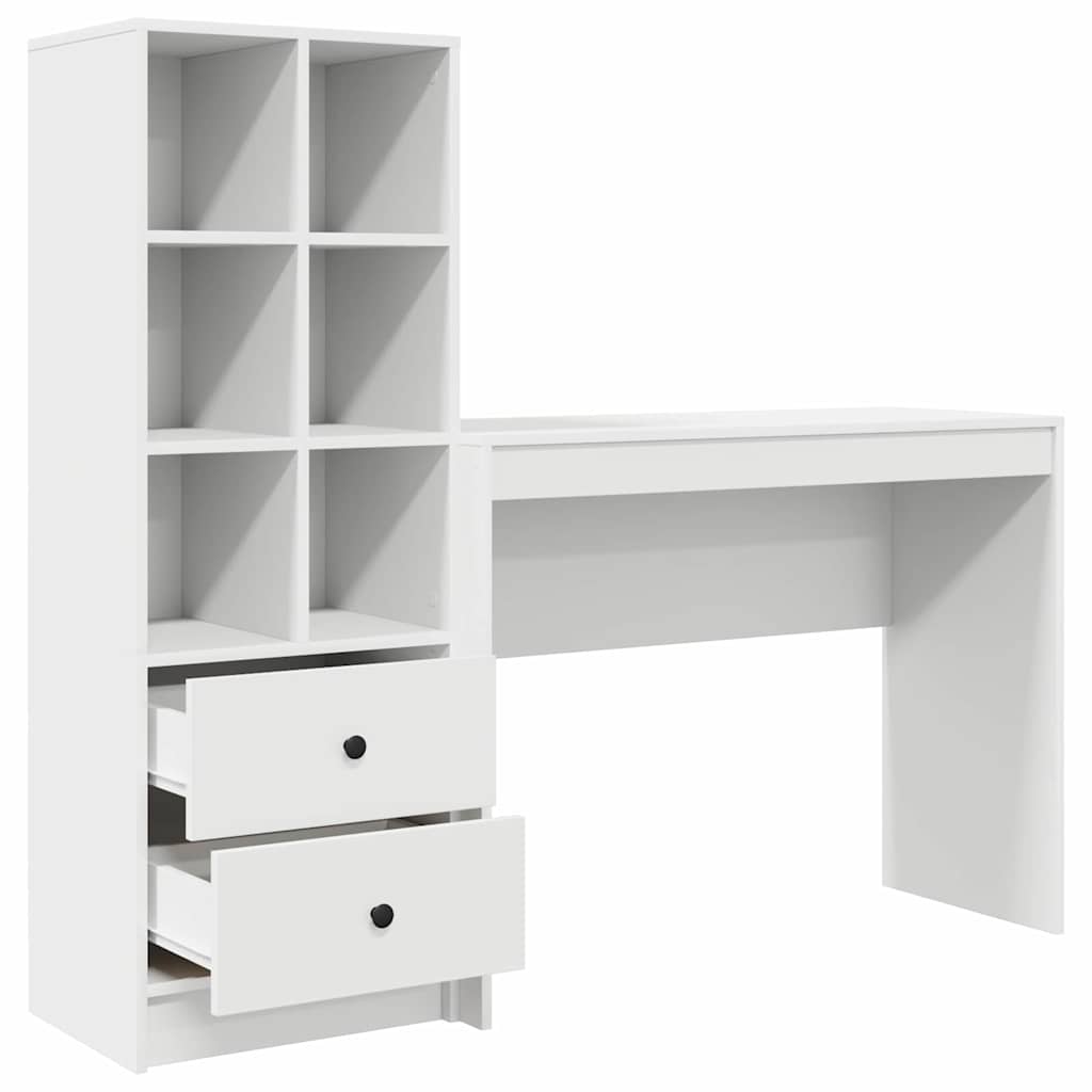 Schreibtisch mit Stauraum mit Regal 2 pcs Weiß 100 x 40 x 76 cm