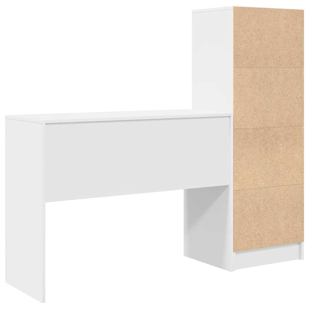 Schreibtisch mit Stauraum mit Regal 2 pcs Weiß 100 x 40 x 76 cm