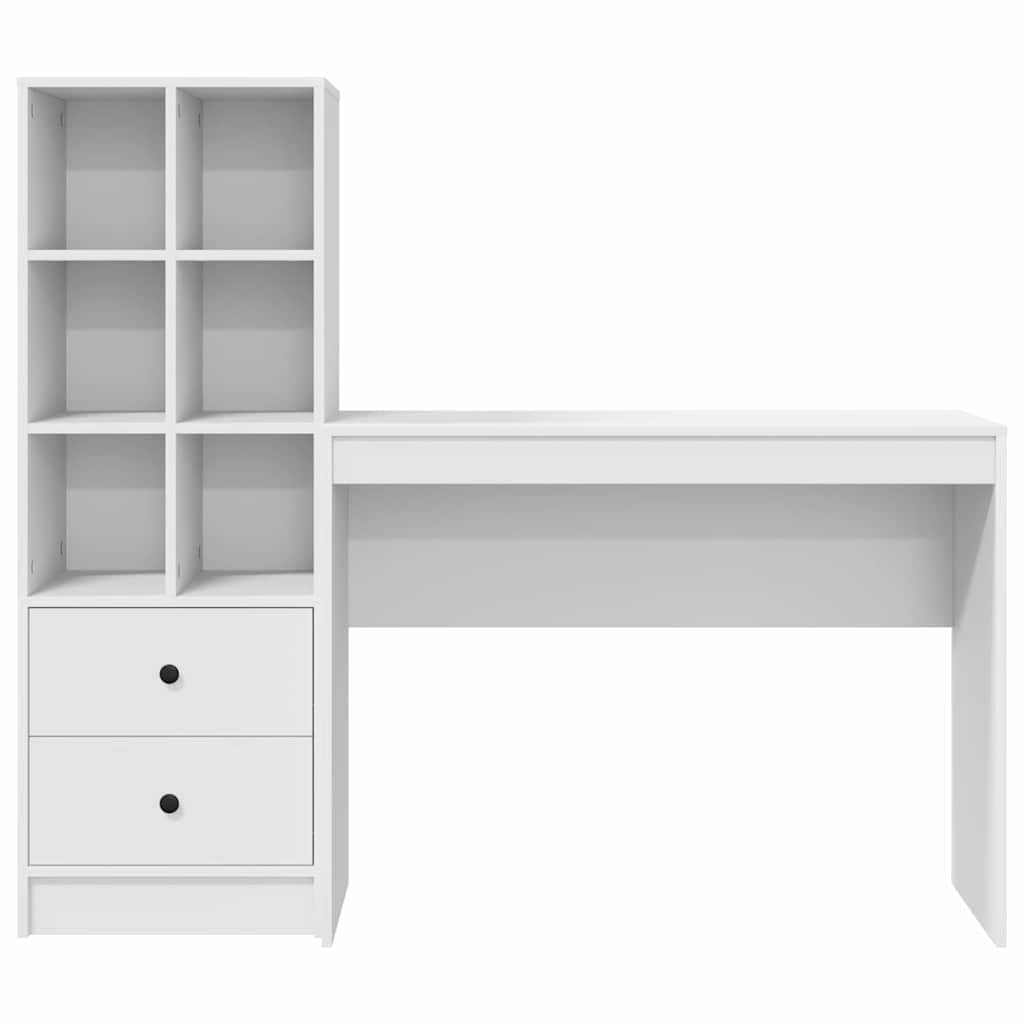 Schreibtisch mit Stauraum mit Regal 2 pcs Weiß 100 x 40 x 76 cm