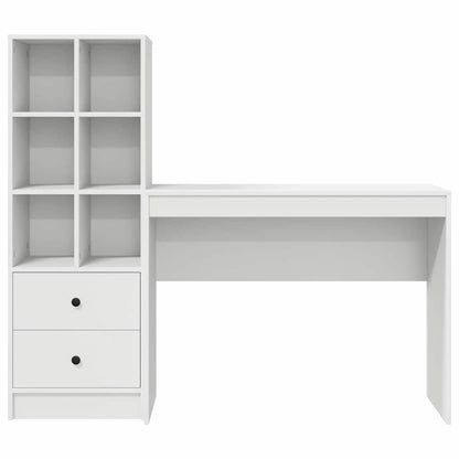Schreibtisch mit Stauraum mit Regal 2 pcs Weiß 100 x 40 x 76 cm