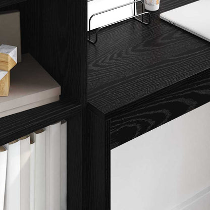 Schreibtisch mit Stauraum mit Regal 2 pcs Schwarz Eichen-Optik