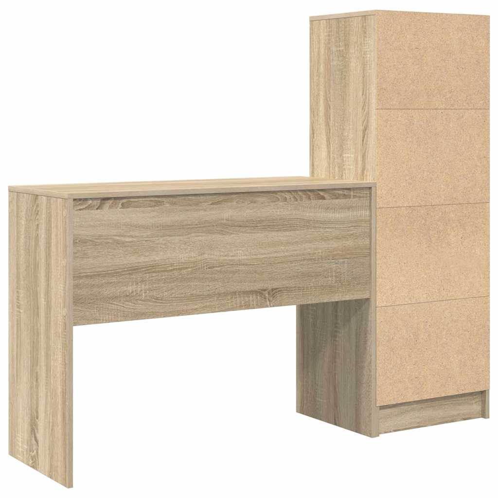 Schreibtisch mit Stauraum 2 pcs Sonoma-Eiche 100 x 40 x 76 cm