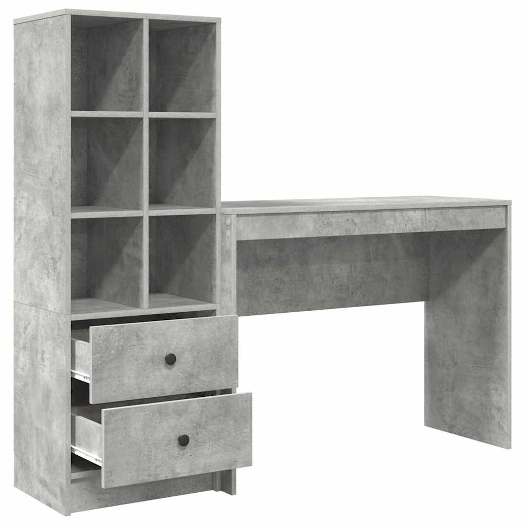 Schreibtisch mit Stauraum 2 pcs Beton Grau 100 x 40 x 76 cm