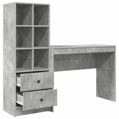 Schreibtisch mit Stauraum 2 pcs Beton Grau 100 x 40 x 76 cm