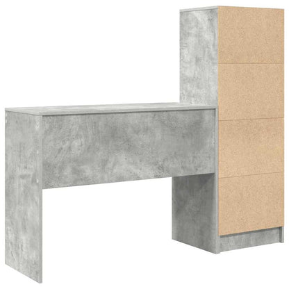 Schreibtisch mit Stauraum 2 pcs Beton Grau 100 x 40 x 76 cm
