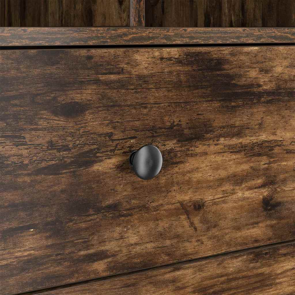 Schreibtisch mit Stauraum mit Regal 2 pcs Geräucherte Eiche