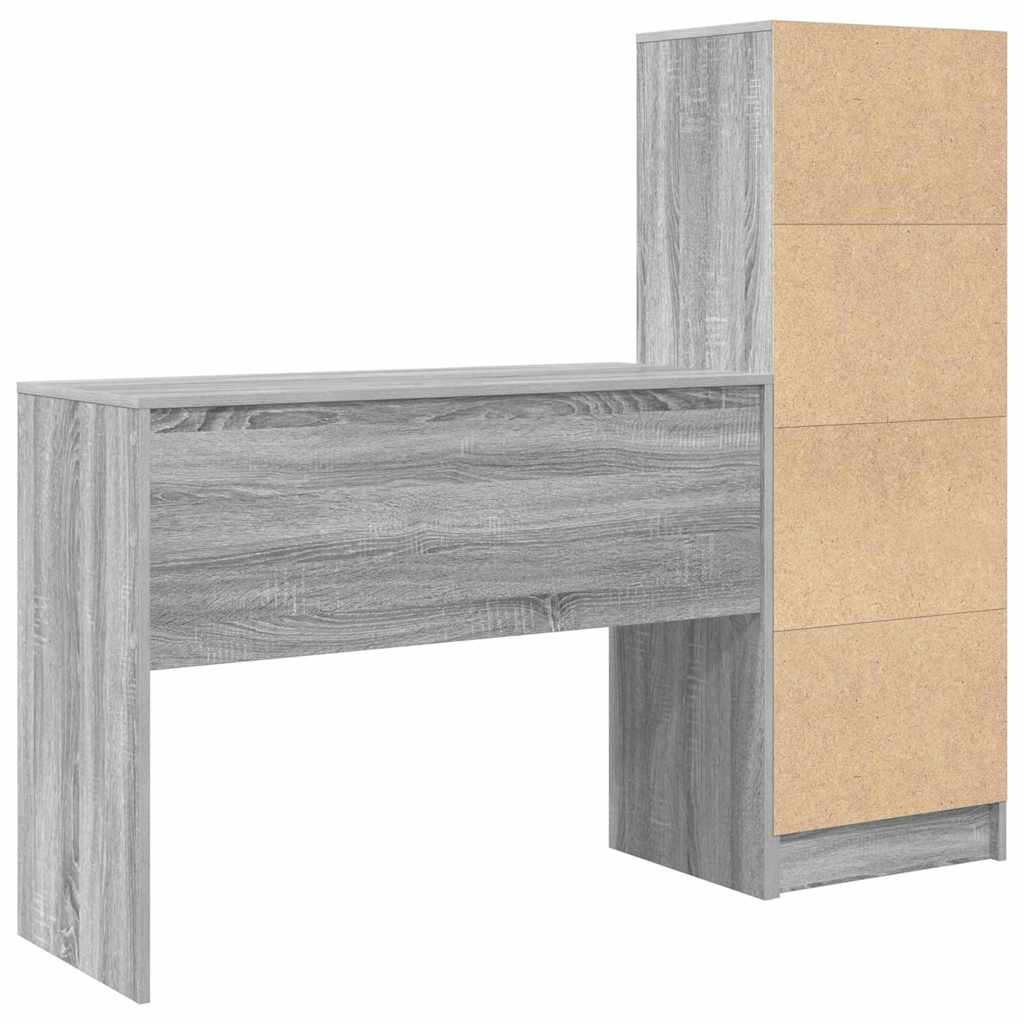 Schreibtisch mit Stauraum 2 pcs Grau Sonoma 100 x 40 x 76 cm
