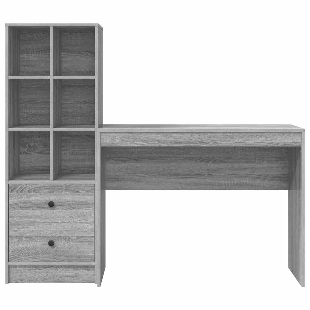 Schreibtisch mit Stauraum 2 pcs Grau Sonoma 100 x 40 x 76 cm