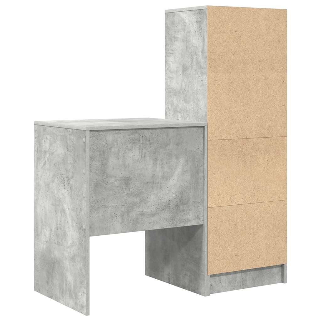Schreibtisch mit Stauraum 2 pcs Beton Grau 60 x 50 x 76 cm