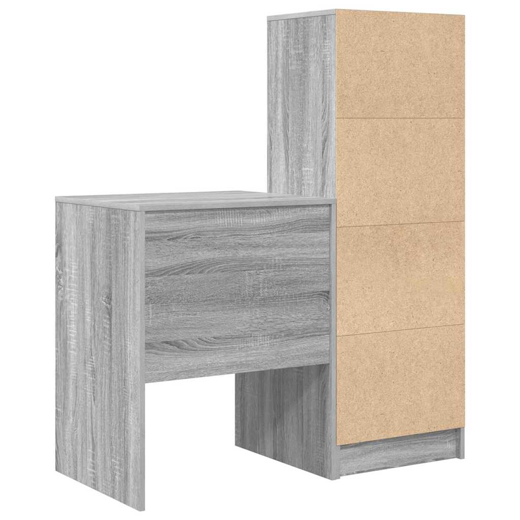 Schreibtisch mit Stauraum 2 pcs Grau Sonoma 60 x 50 x 76 cm