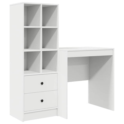 Schreibtisch mit Stauraum mit Regal 2 pcs Weiß 70 x 50 x 76 cm