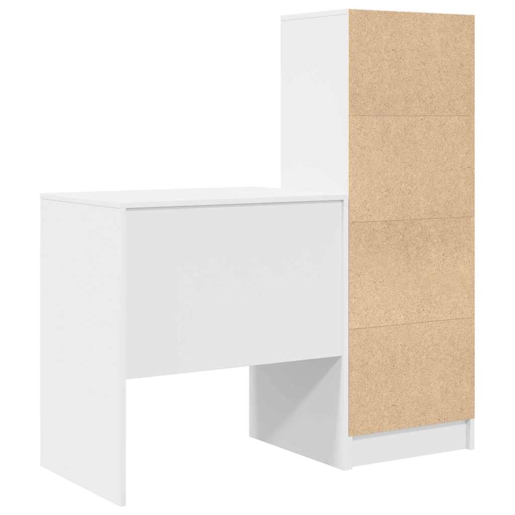 Schreibtisch mit Stauraum mit Regal 2 pcs Weiß 70 x 50 x 76 cm