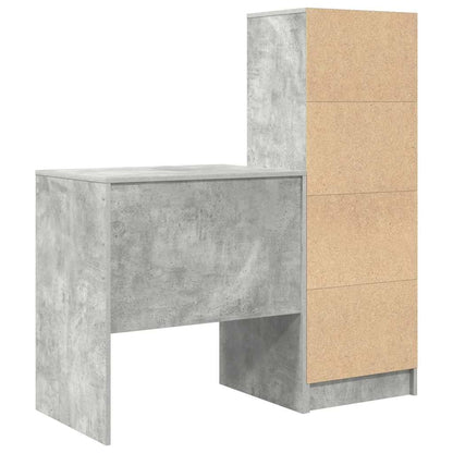 Schreibtisch mit Stauraum 2 pcs Beton Grau 70 x 50 x 76 cm