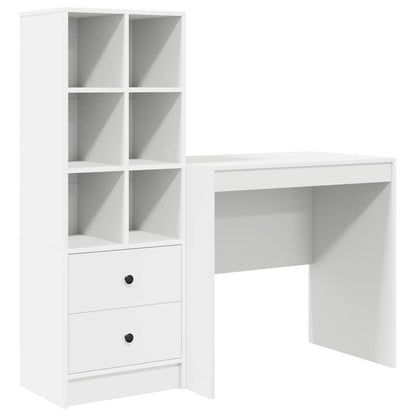 Schreibtisch mit Stauraum mit Regal 2 pcs Weiß 80 x 50 x 76 cm