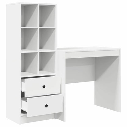 Schreibtisch mit Stauraum mit Regal 2 pcs Weiß 80 x 50 x 76 cm