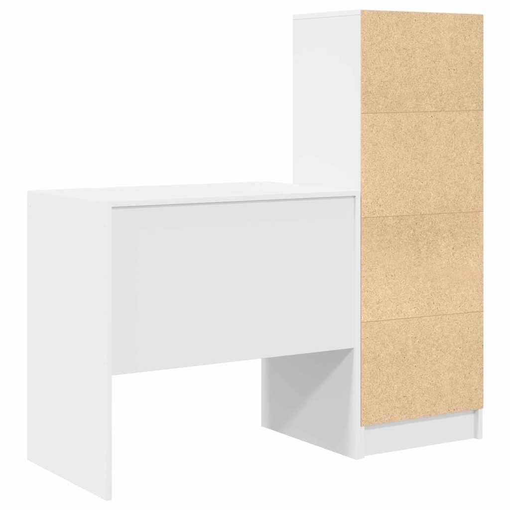 Schreibtisch mit Stauraum mit Regal 2 pcs Weiß 80 x 50 x 76 cm