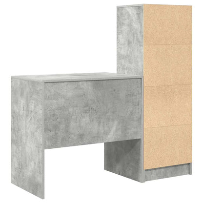 Schreibtisch mit Stauraum 2 pcs Beton Grau 80 x 50 x 76 cm