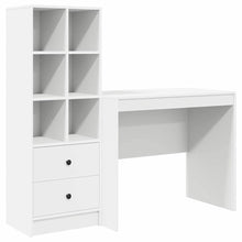 Schreibtisch mit Stauraum mit Regal 2 pcs Weiß 90 x 50 x 76 cm