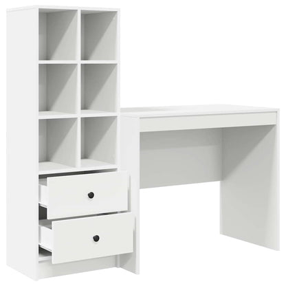Schreibtisch mit Stauraum mit Regal 2 pcs Weiß 90 x 50 x 76 cm
