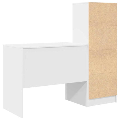 Schreibtisch mit Stauraum mit Regal 2 pcs Weiß 90 x 50 x 76 cm