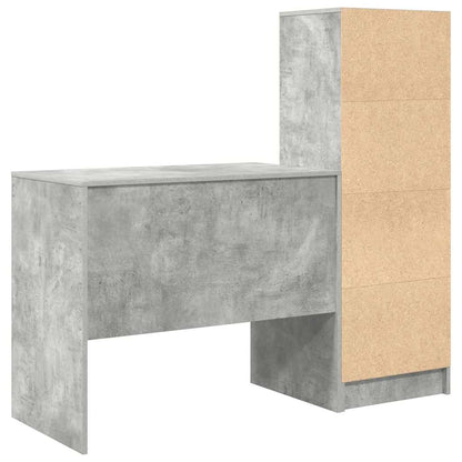 Schreibtisch mit Stauraum 2 pcs Beton Grau 90 x 50 x 76 cm