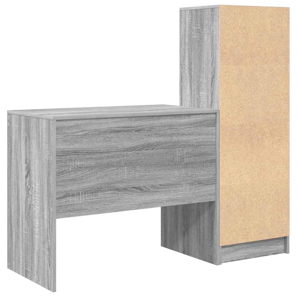 Schreibtisch mit Stauraum 2 pcs Grau Sonoma 90 x 50 x 76 cm