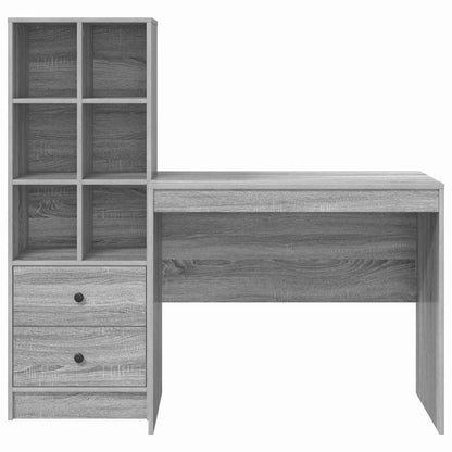 Schreibtisch mit Stauraum 2 pcs Grau Sonoma 90 x 50 x 76 cm