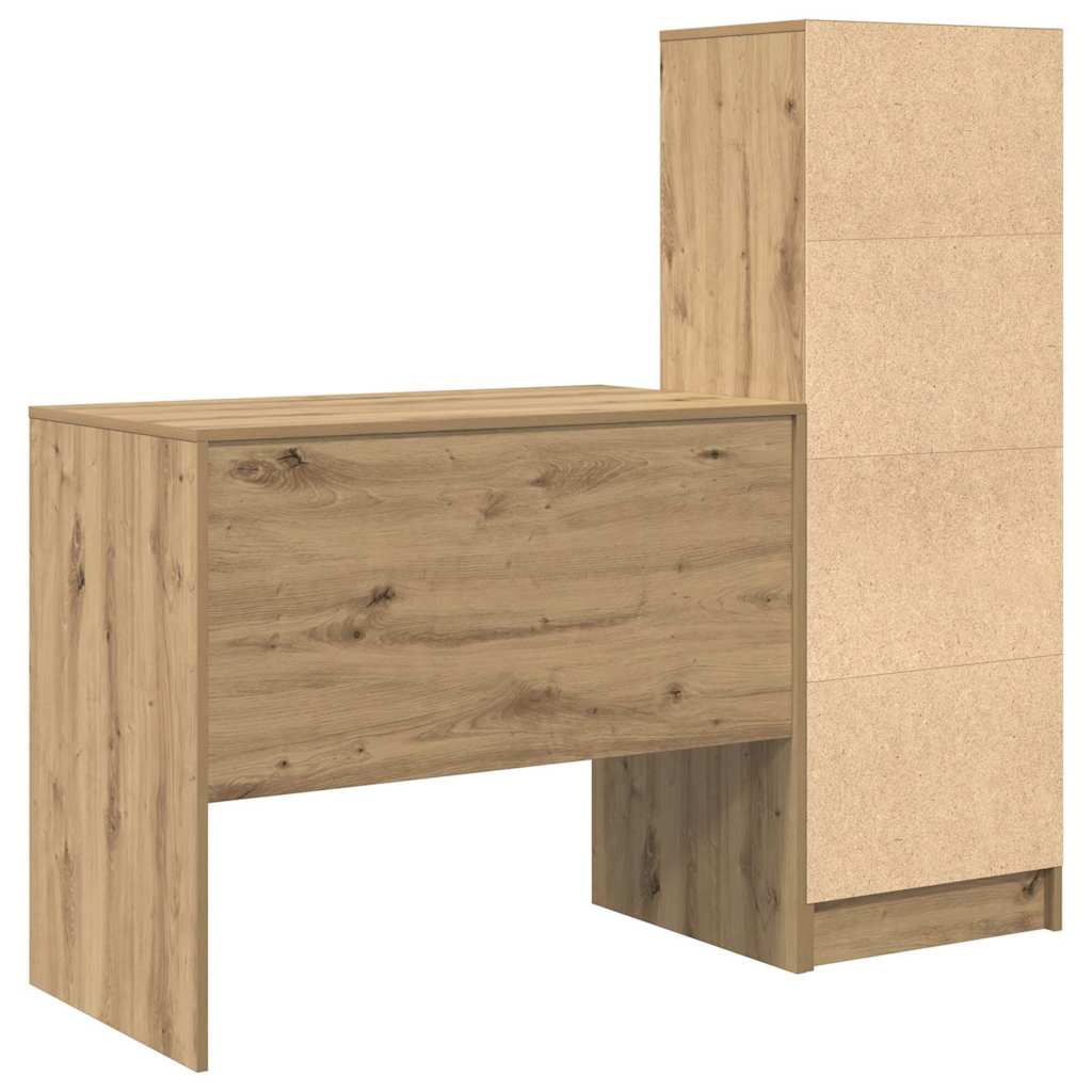 Schreibtisch mit Stauraum 2 pcs Artisan-Eiche 90 x 50 x 76 cm