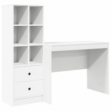 Schreibtisch mit Stauraum mit Regal 2 pcs Weiß 100 x 50 x 76 cm