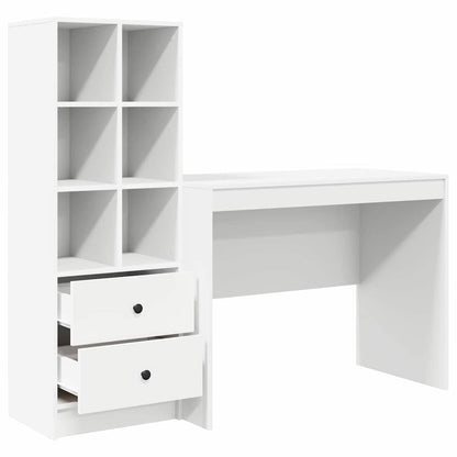 Schreibtisch mit Stauraum mit Regal 2 pcs Weiß 100 x 50 x 76 cm