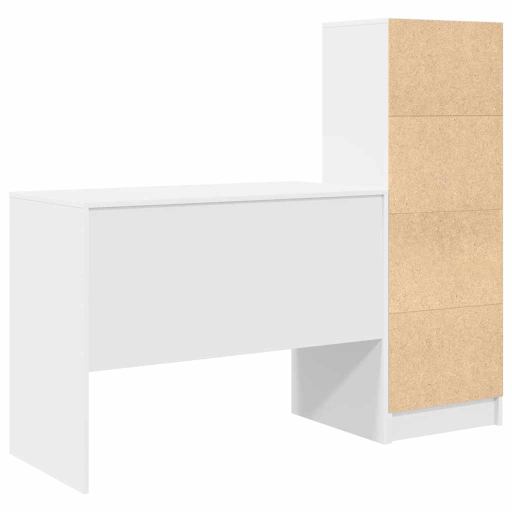 Schreibtisch mit Stauraum mit Regal 2 pcs Weiß 100 x 50 x 76 cm