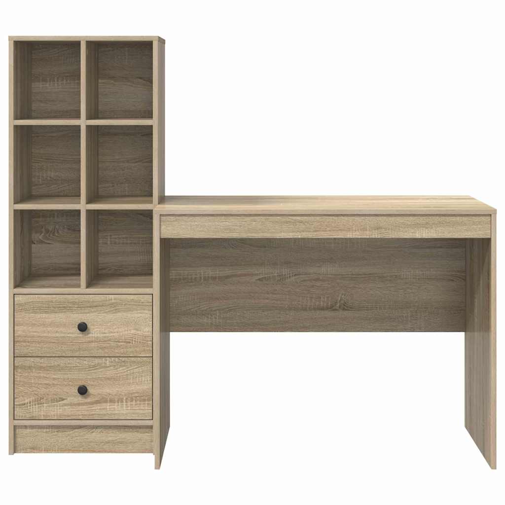 Schreibtisch mit Stauraum 2 pcs Sonoma-Eiche 100 x 50 x 76 cm