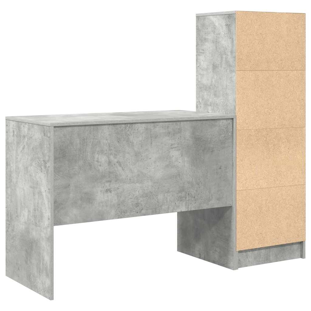 Schreibtisch mit Stauraum 2 pcs Beton Grau 100 x 50 x 76 cm
