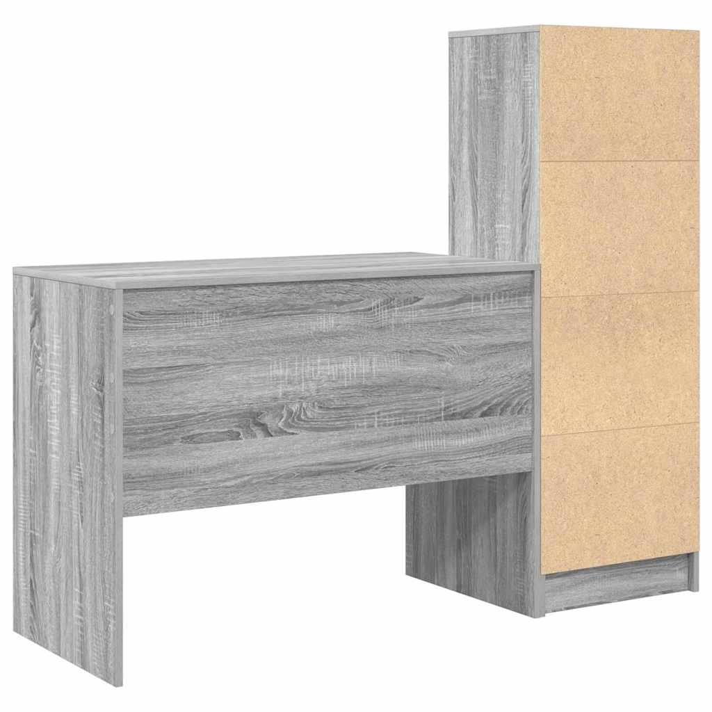 Schreibtisch mit Stauraum 2 pcs Grau Sonoma 100 x 50 x 76 cm
